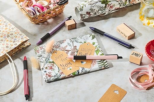 Stabilo Pointball Naturecol Wildflower - Blush with Blue Ink Ballpoint Pen - Pack of 10