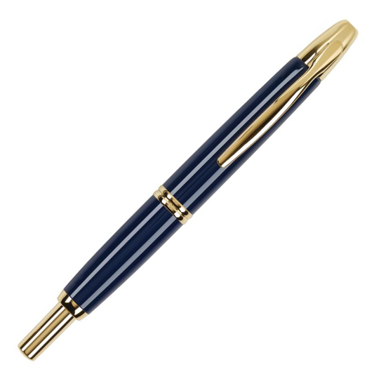 Pilot Capless Blue Gold Trim Fountain Pen (Vanishing Point)