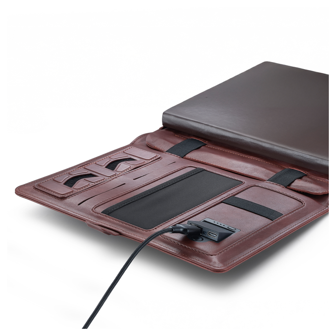 Sheaffer Superbook 1200mAh Powerbank Organizer - Brown (with pendrive)