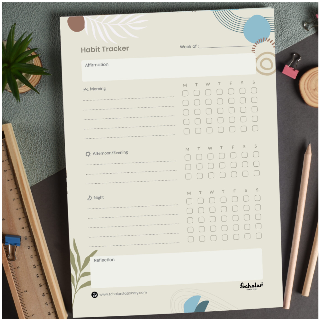 Scholar Habit Tracker - Weekly (Vertical)