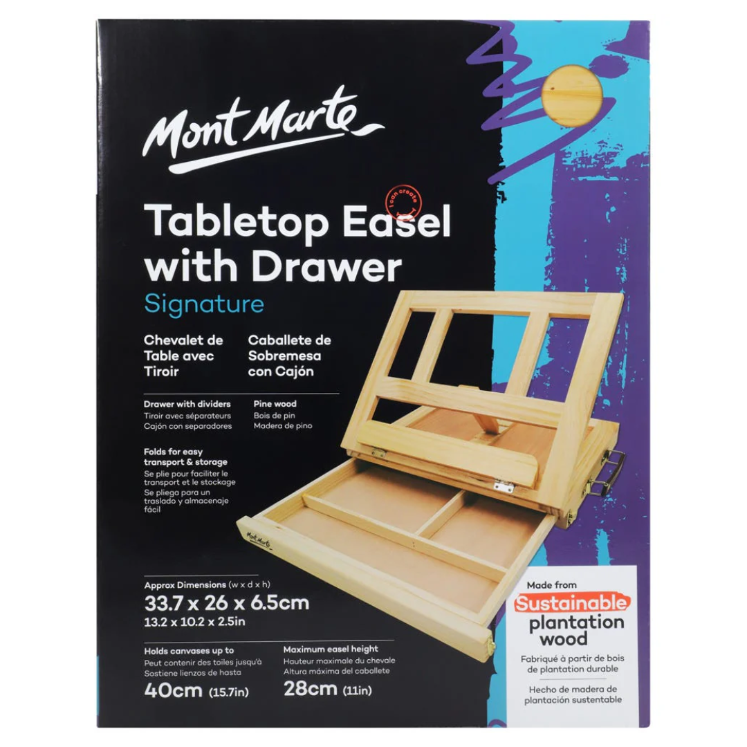 Mont Marte Tabletop Easel with Drawer (Wooden)