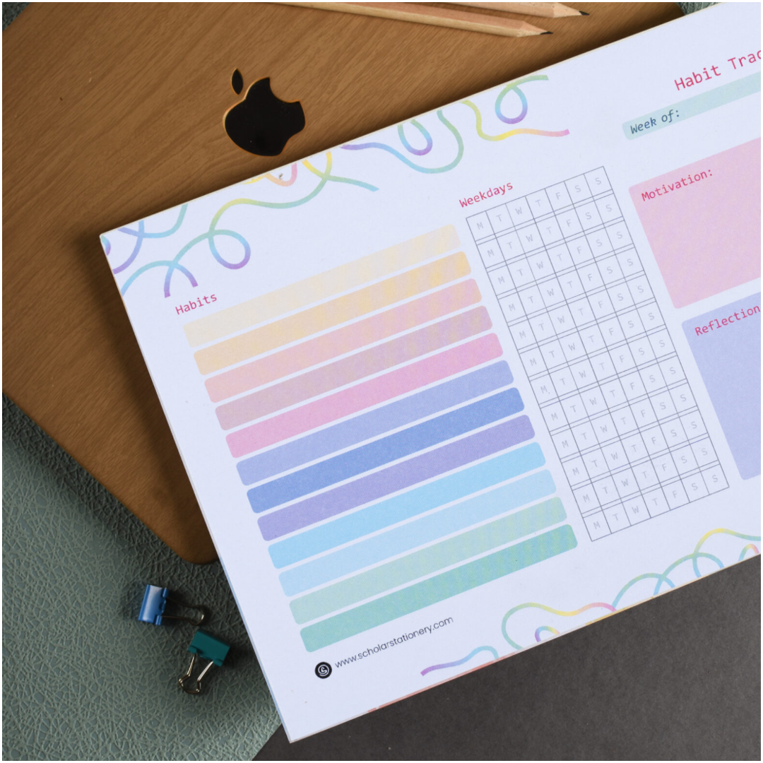 Scholar Habit Tracker - Weekly (Horizontal)