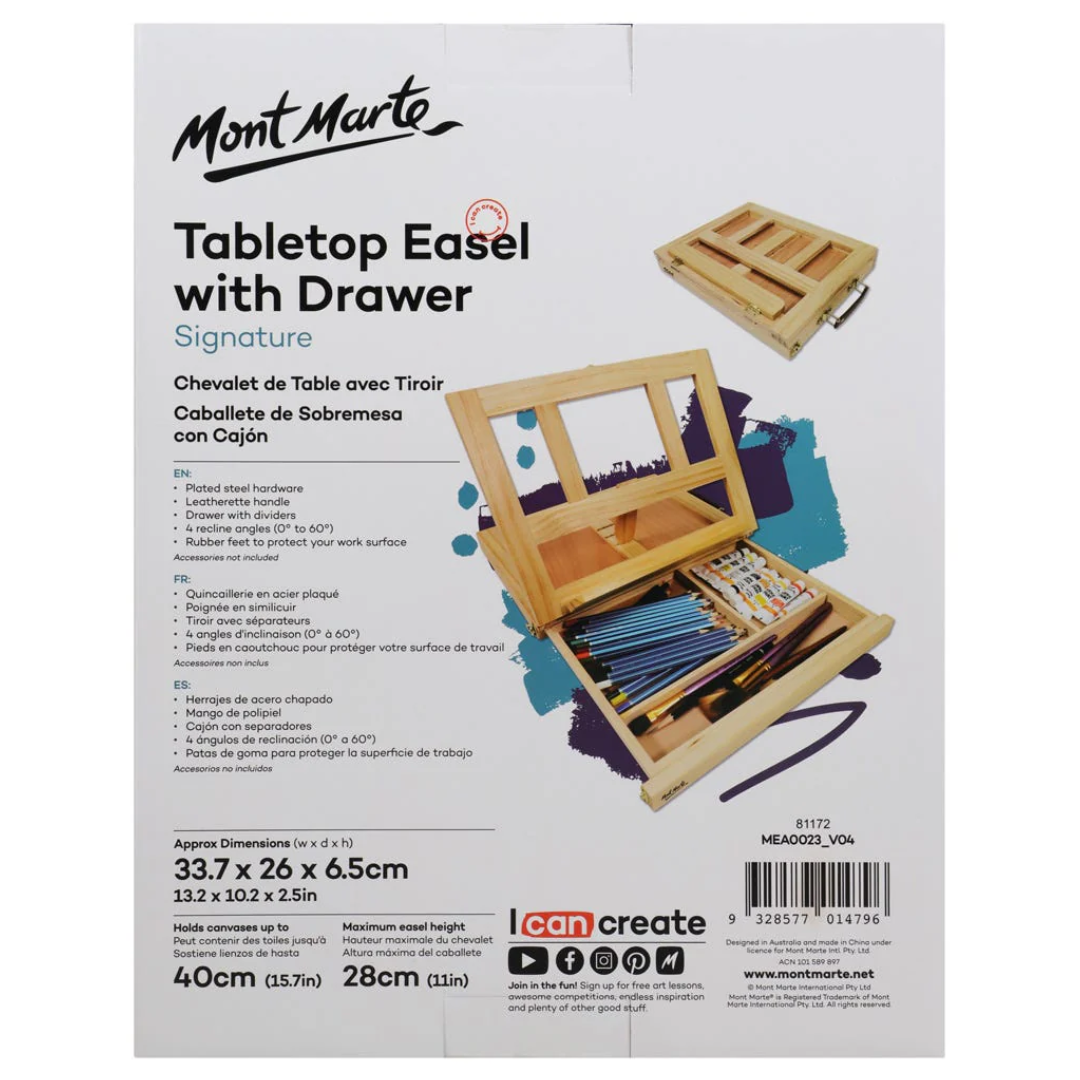 Mont Marte Tabletop Easel with Drawer (Wooden)