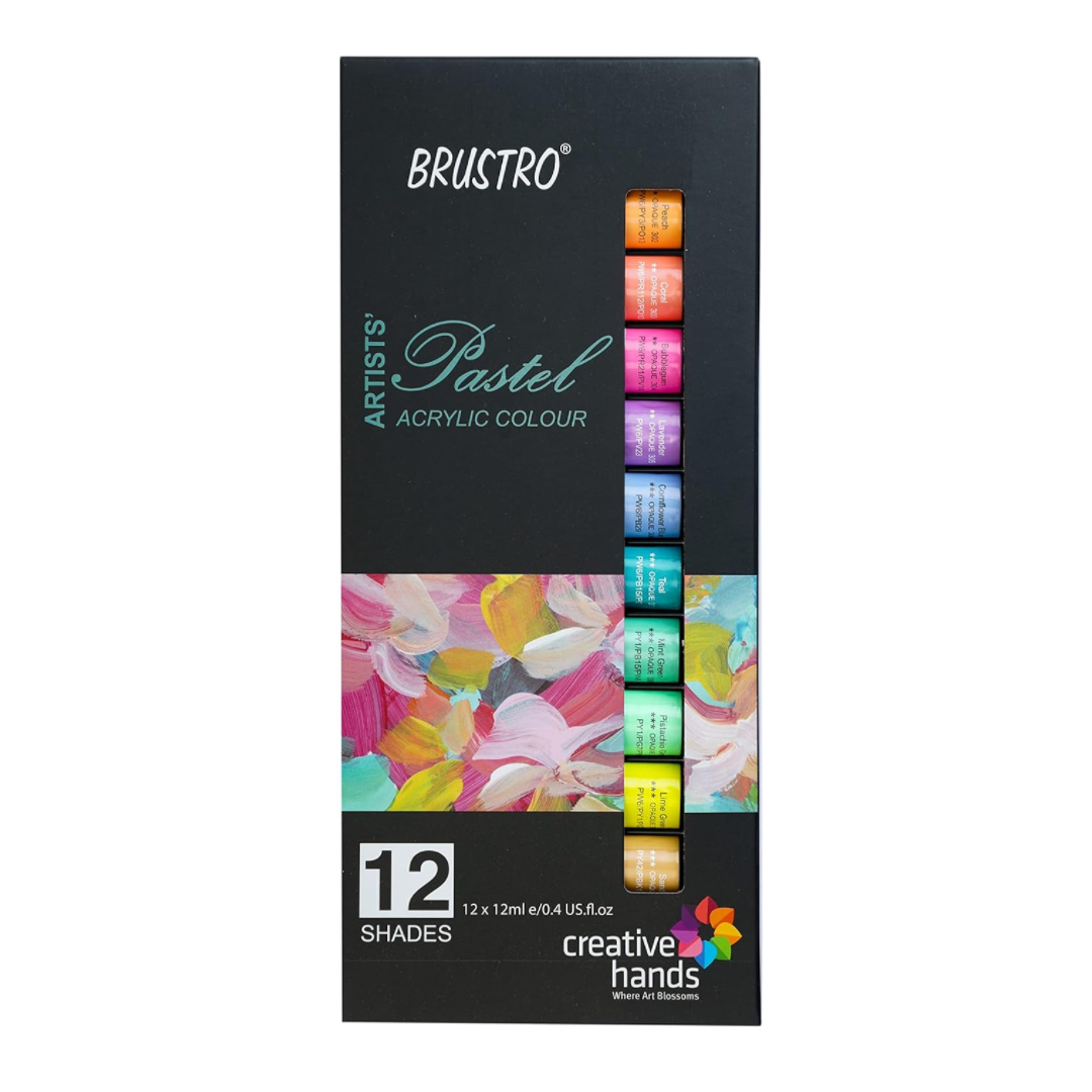 Brustro Pastel Acrylic Colour 12 Shades Set