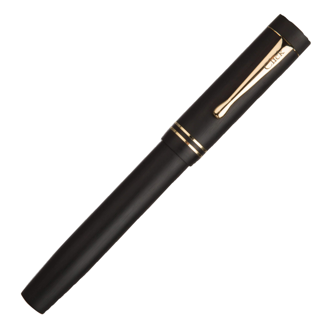 Click Renaissance Fountain Pen Ebonite Carbon Black GT