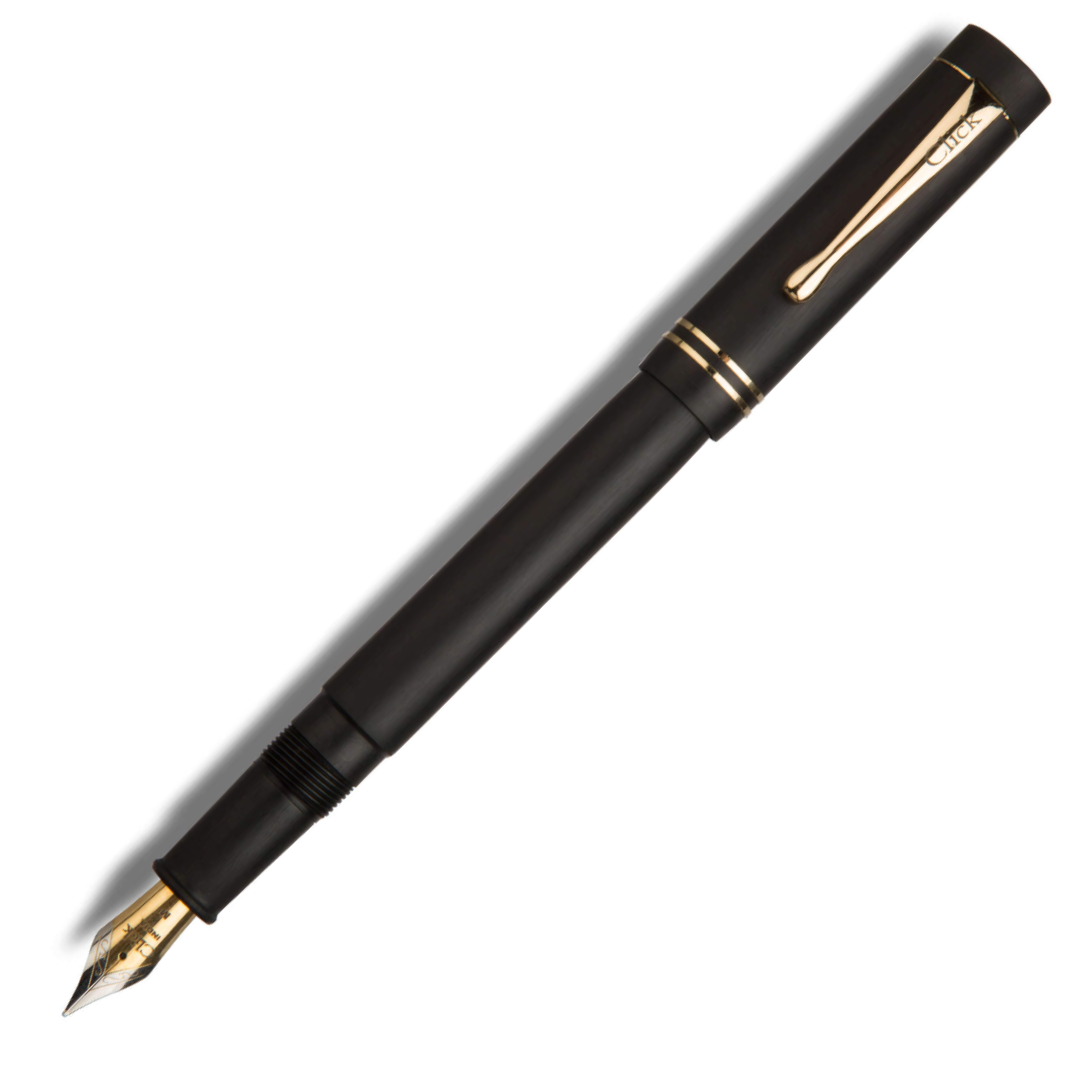 Click Renaissance Fountain Pen Ebonite Carbon Black GT