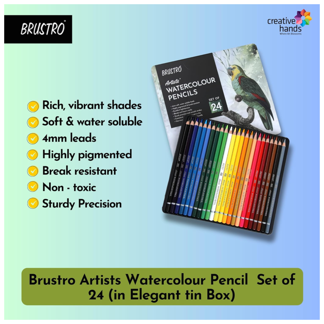 Brustro Watercolour Pencil - 24 Shades Set