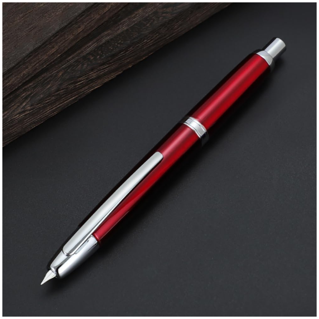 Jinhao Capless Clicking Fountain Pen Red (With Ink Bottle)