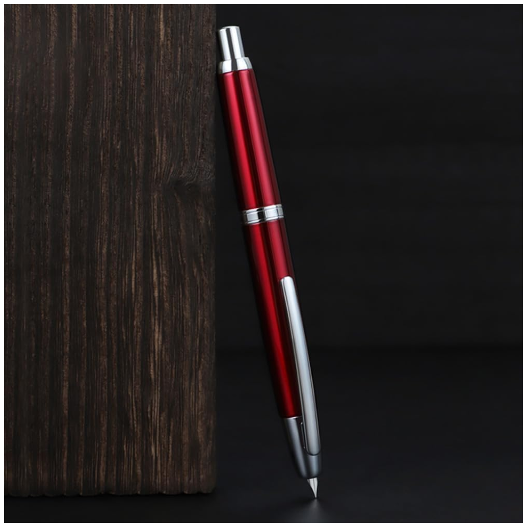 Jinhao Capless Clicking Fountain Pen Red (With Ink Bottle)
