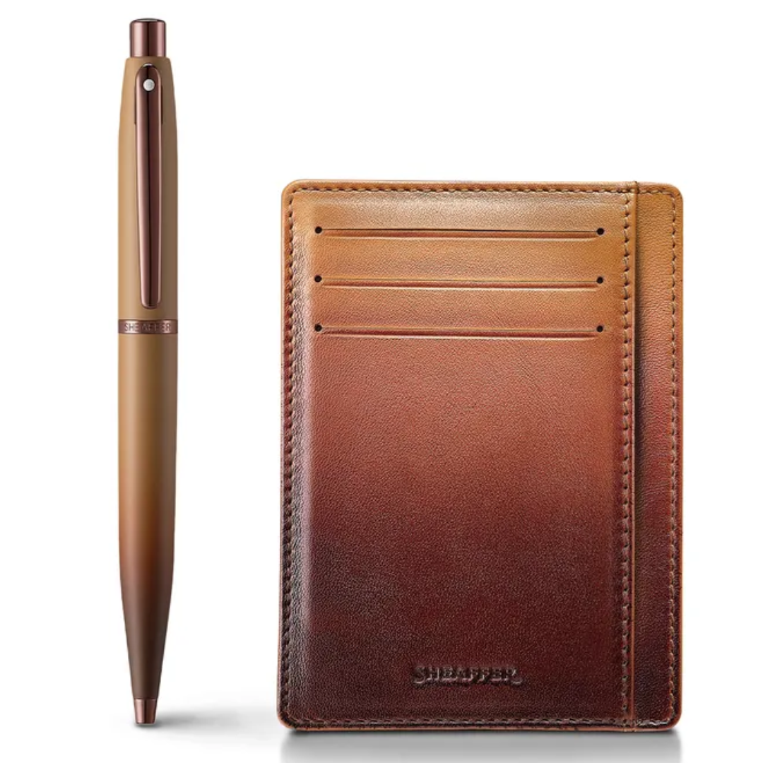 Sheaffer VFM Coffee Edition Pen with Card Holder Combo Set
