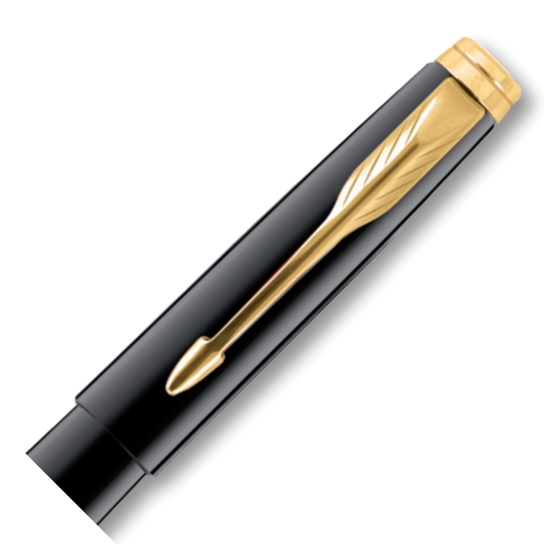 Parker Aster Lacque Black Gold Trim Roller Pen