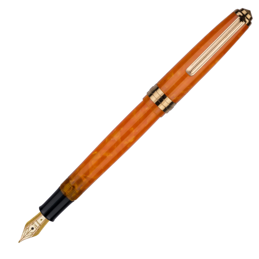 Click Falcon Premium Acrylic Fountain Pen Sunburst Orange
