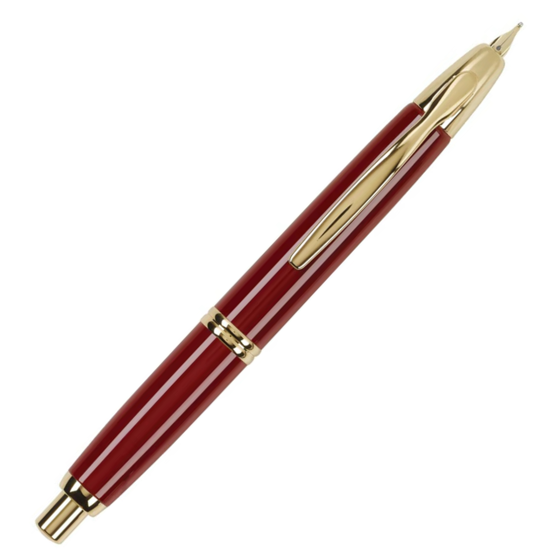 Pilot Capless Red Gold Trim Fountain Pen (Vanishing Point)