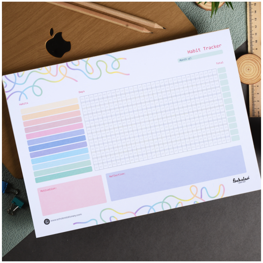 Scholar Habit Tracker - Monthly (Horizontal)