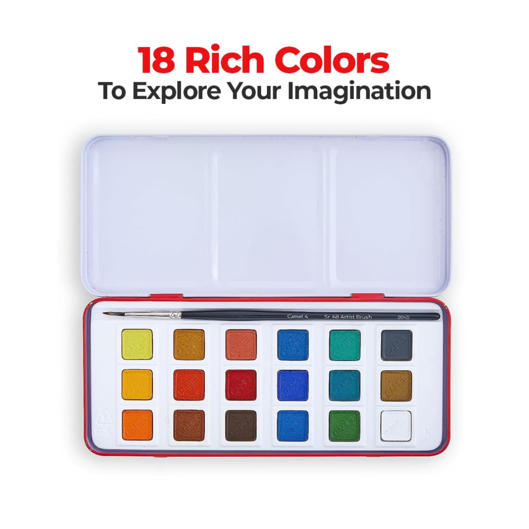 Camel Artist Water Colour Cakes 18 Shades