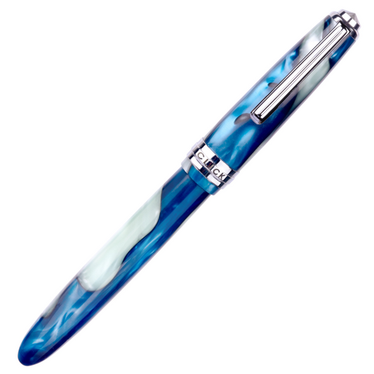 Click Falcon Acrylic CT Fountain Pen White-Blue