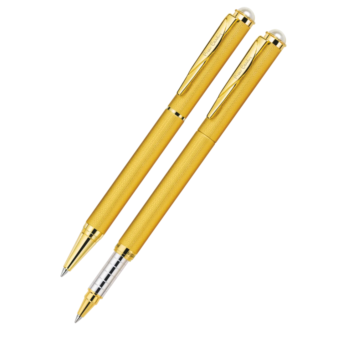 Pierre Cardin Pearl Satin Gold Gift Set (Ball Pen + Roller Pen)