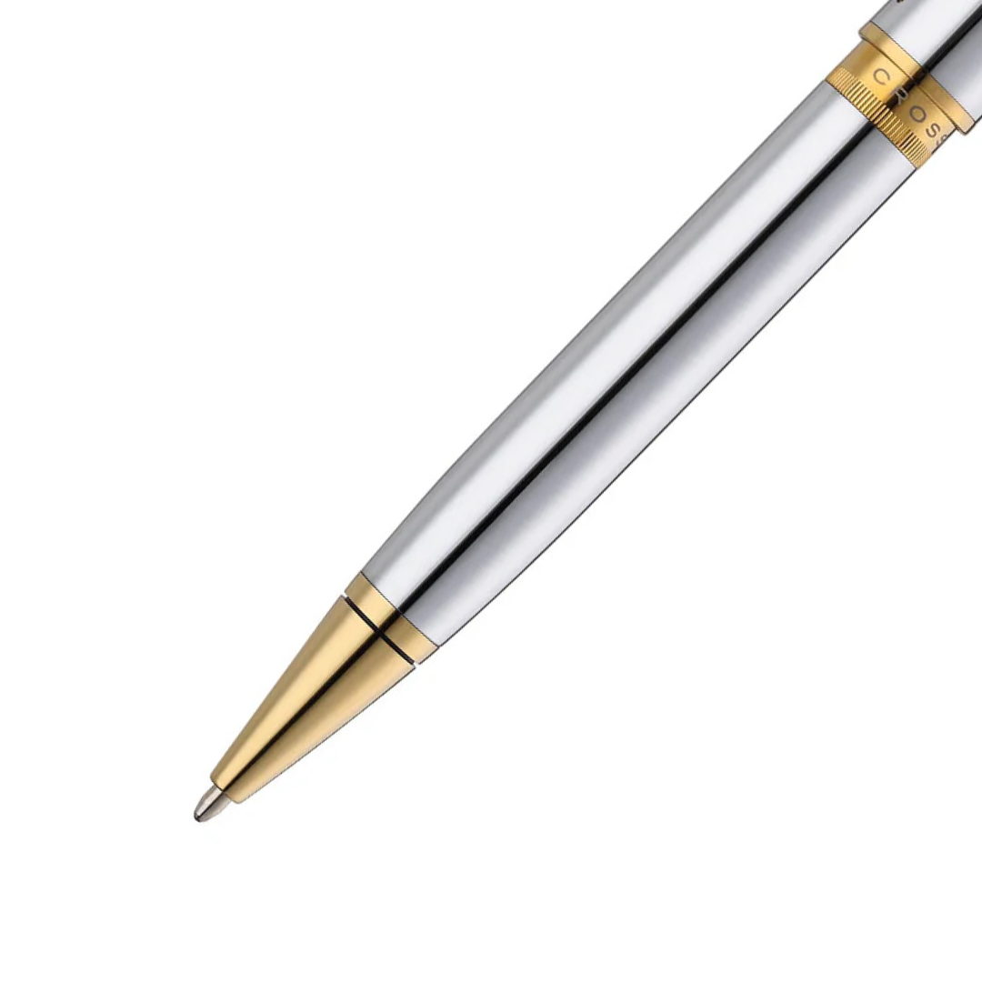 Cross Foundry Chrome with Gold Trim Ballpoint Pen