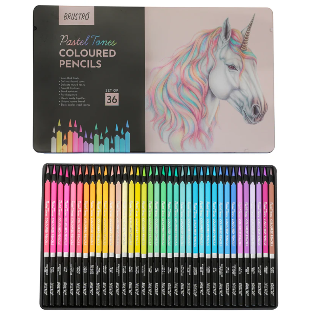 Brustro Pastel Colour Pencils - 36 Shades Set