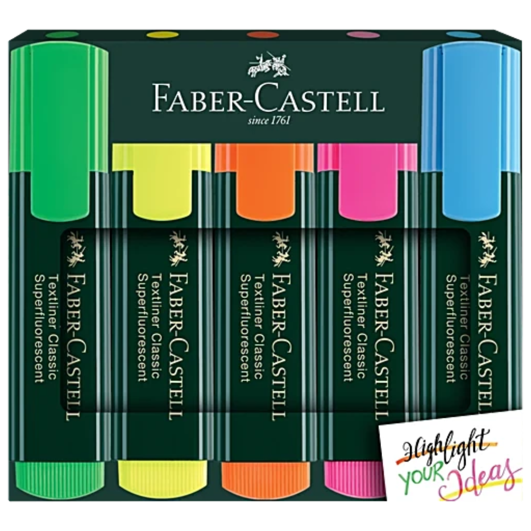 Faber Castell Textliner Highlighter 5 Shades Set