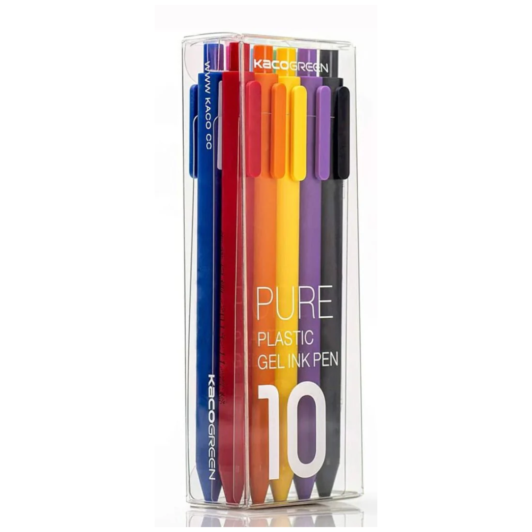 Kaco Pure Coloured Gel Pen - 10 Colour Set