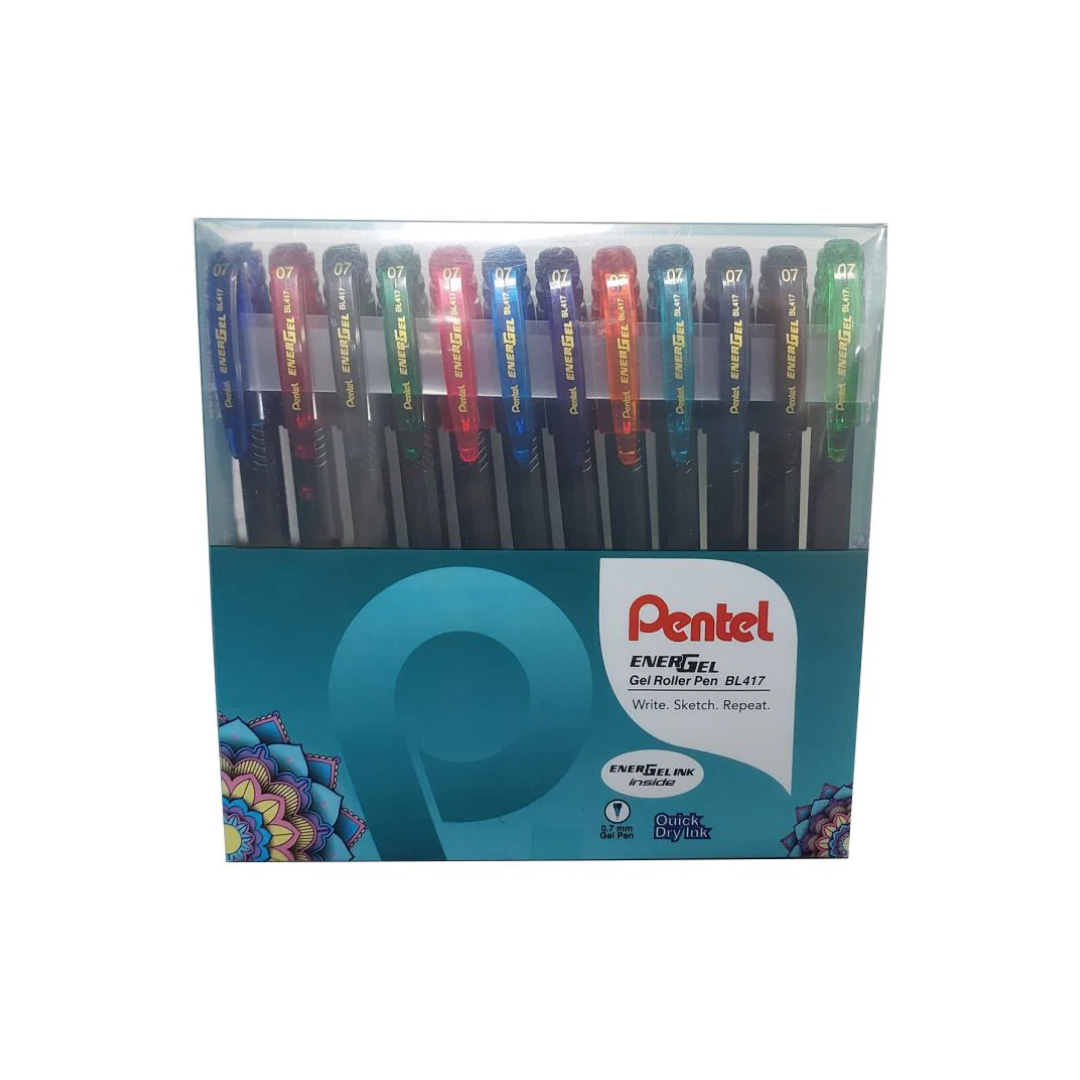 Pentel Energel 0.7mm Gel Pen 12 Colours Pack