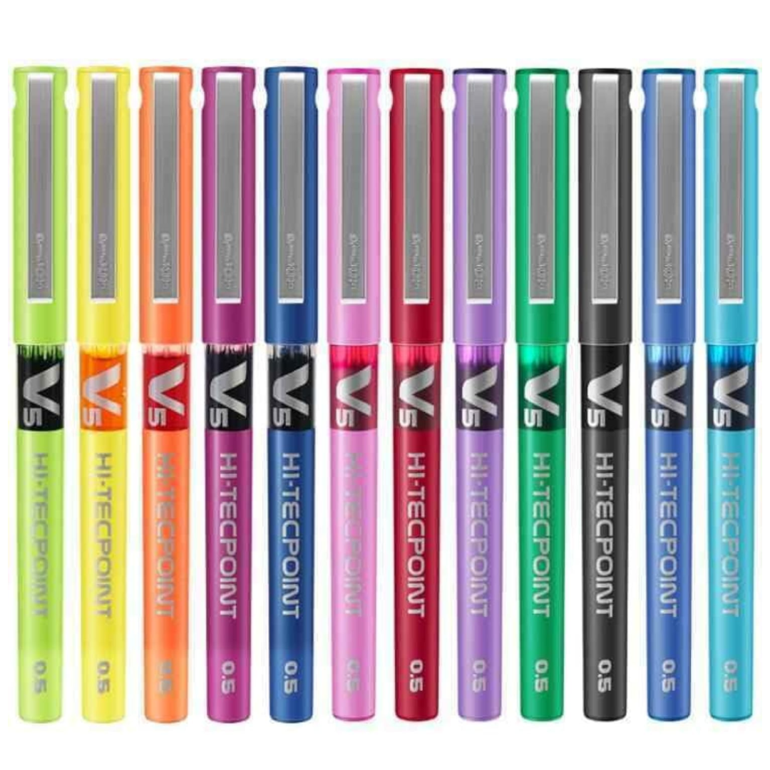 Pilot V5 Roller Pen 0.5mm 12 Color Pack