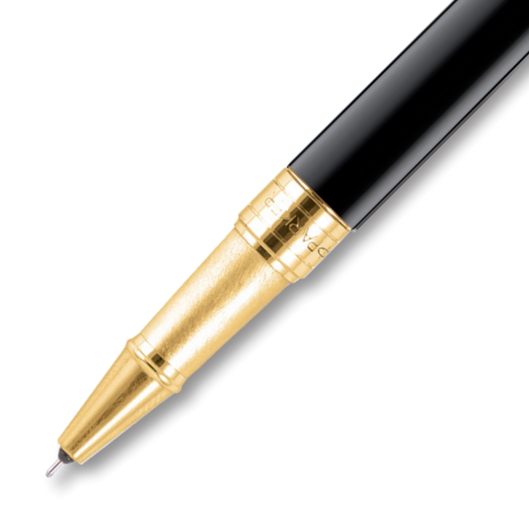 Parker Aster Lacque Black Gold Trim Roller Pen