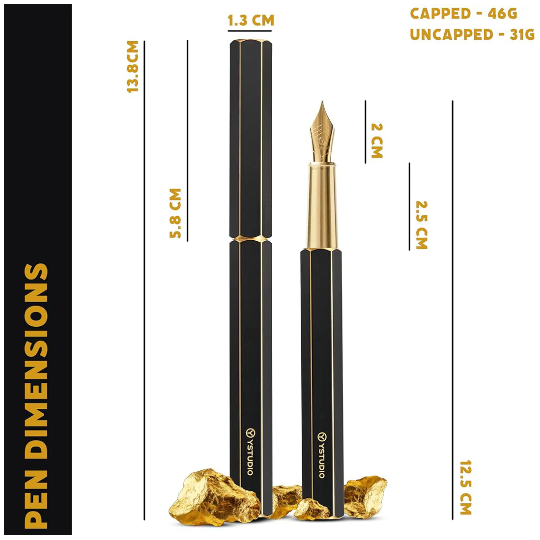 Ystudio Classic Revolve Black Fountain Pen