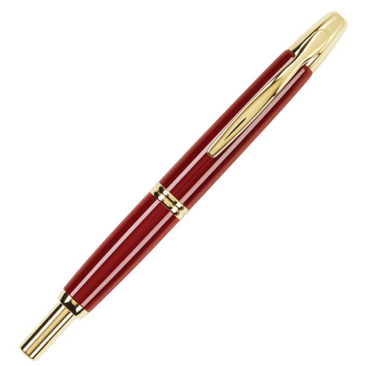 Pilot Capless Red Gold Trim Fountain Pen (Vanishing Point)