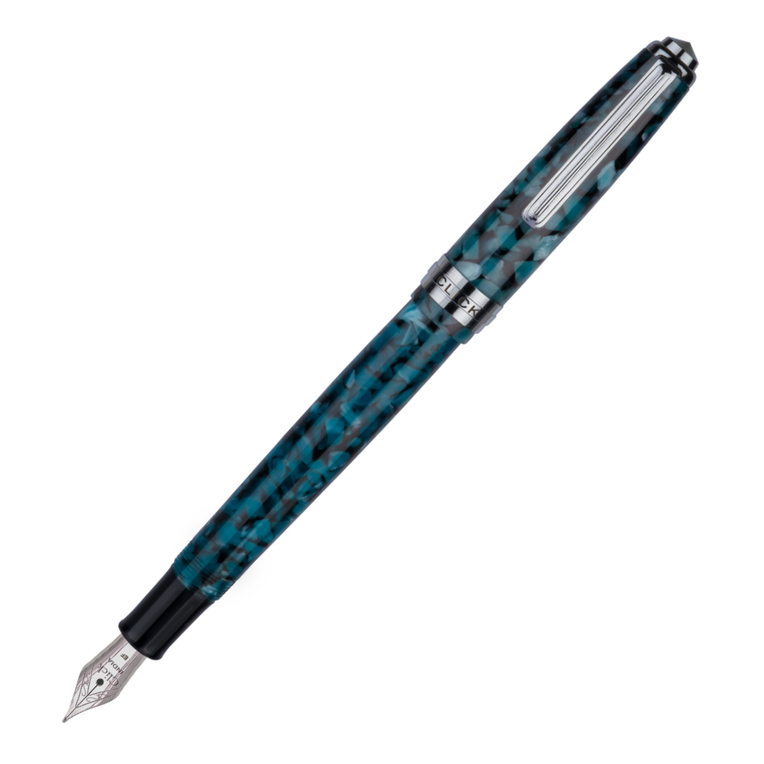 Click Falcon Premium Acrylic Fountain Pen Glacier Blue