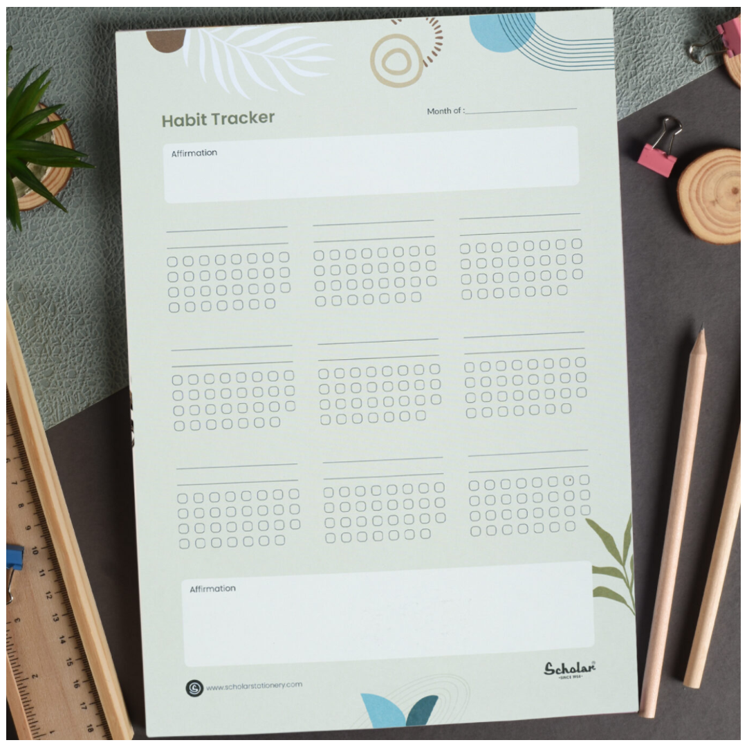 Scholar Habit Tracker - Monthly (Vertical)