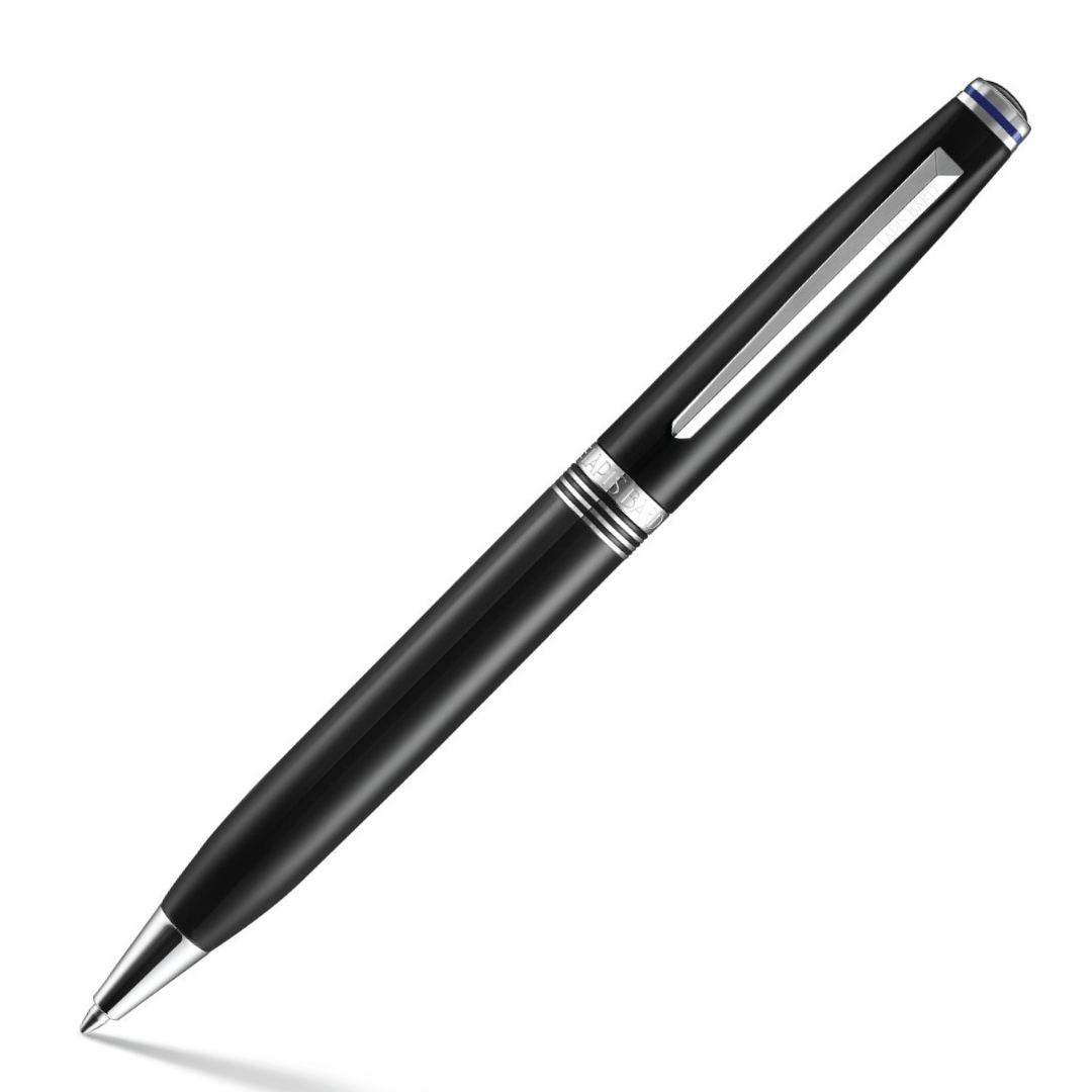 Lapis Bard Contemporary Black Ball Pen and Mayfair Leather Notebook