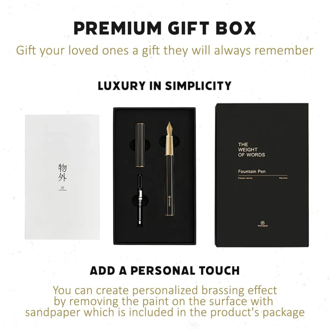 Ystudio Classic Revolve Black Fountain Pen