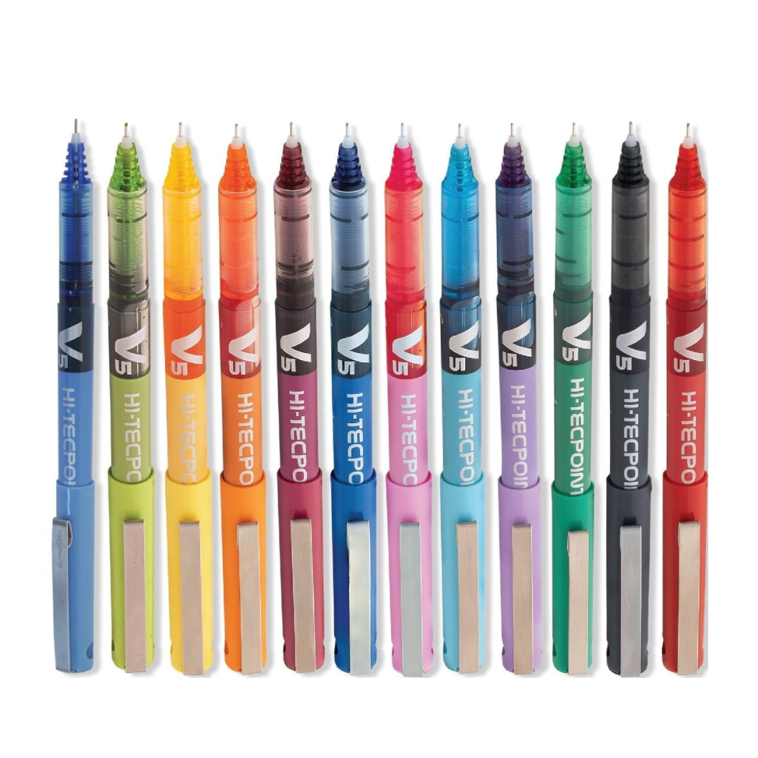 Pilot V5 Roller Pen 0.5mm 12 Color Pack