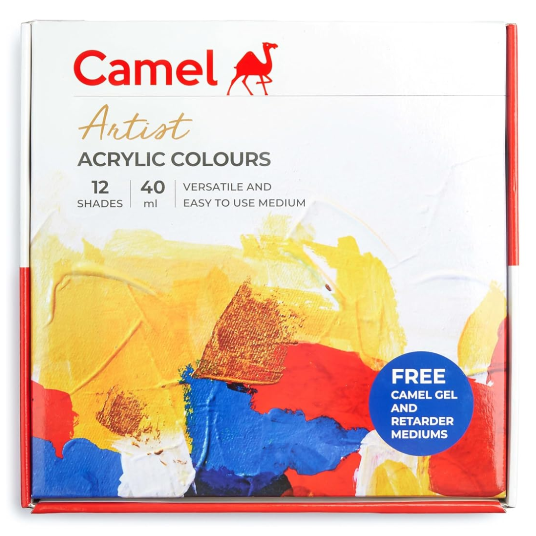 Camel Artist Acrylic Colour 12 Shades Set (40ml Each Colour)