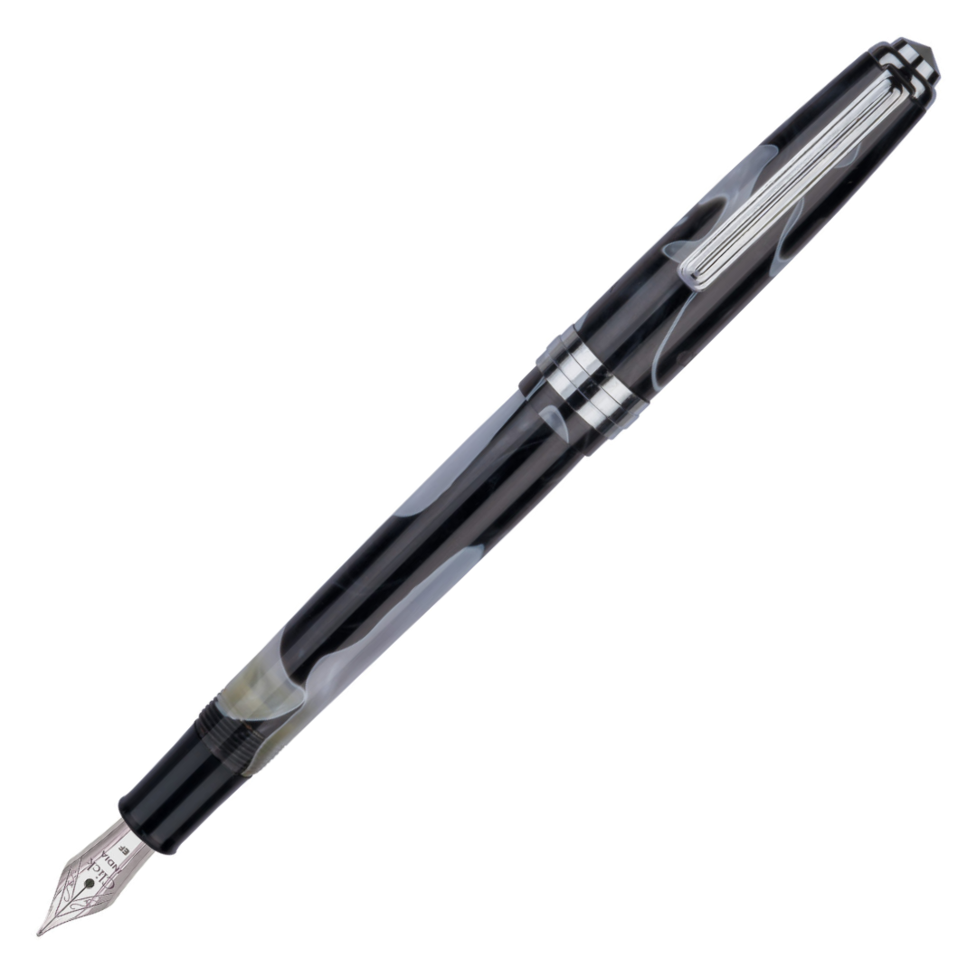 Click Falcon Acrylic CT Fountain Pen Black White