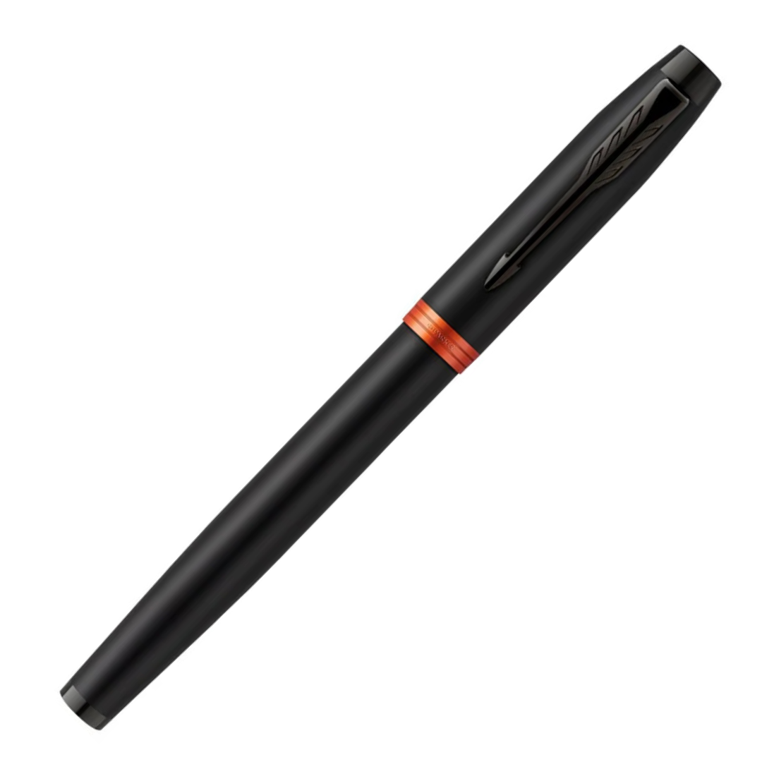 Parker IM Flame Orange Black Trim Roller Pen