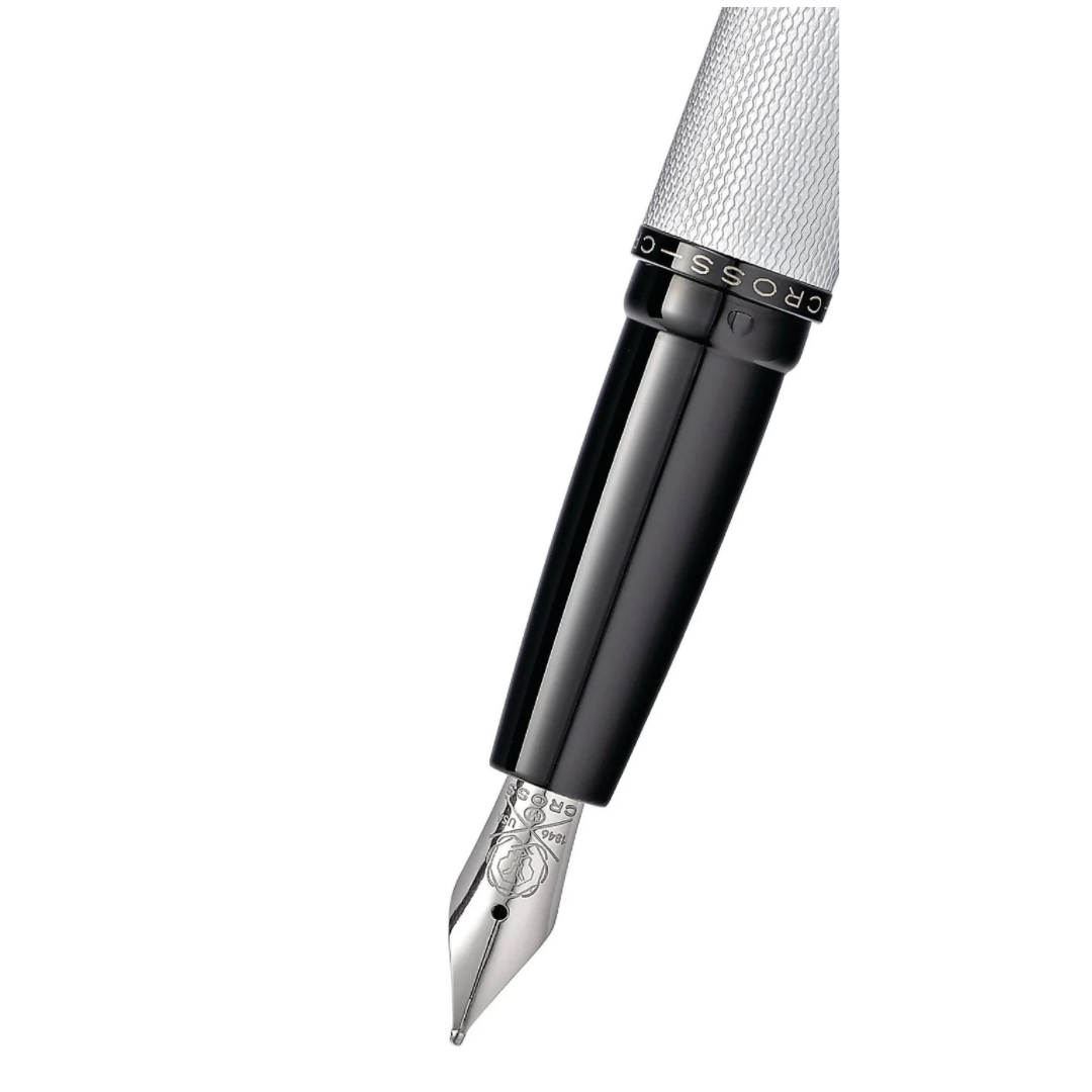 Cross ATX Brushed Silver Fountain Pen - Medium Nib