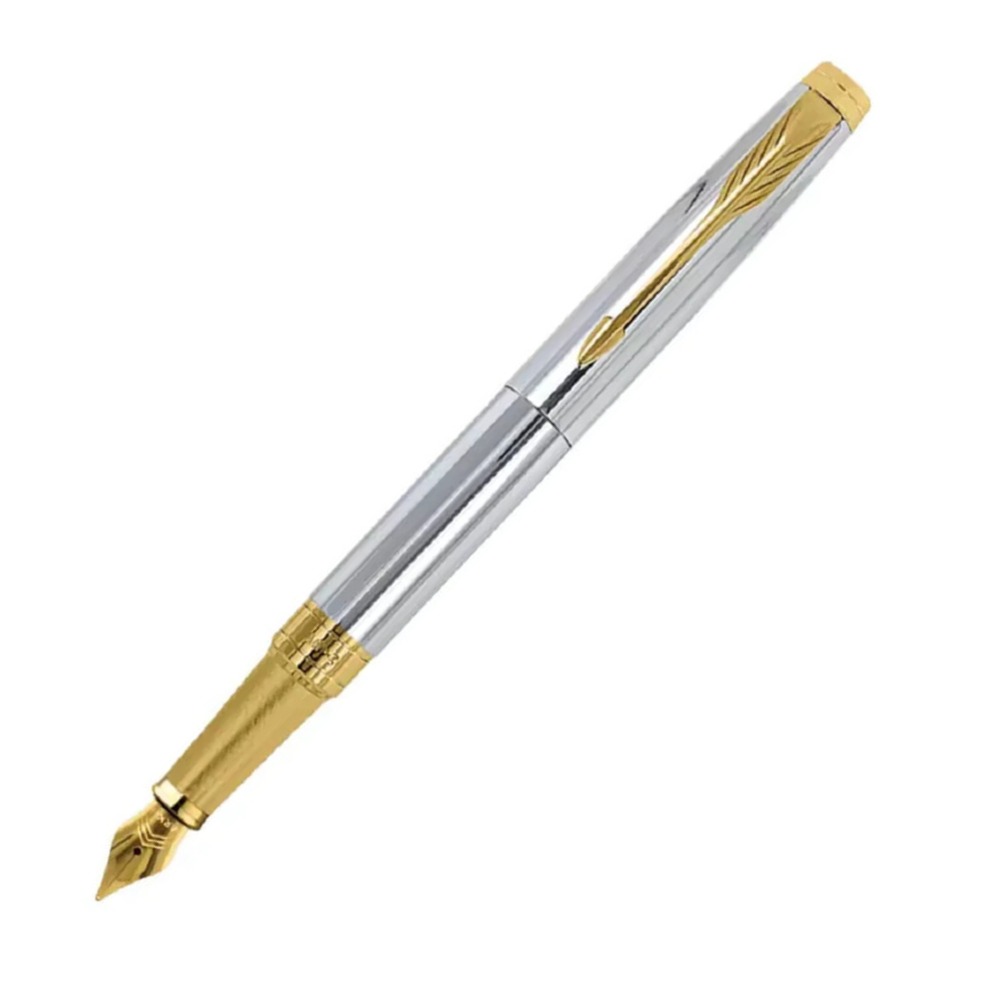 Parker Aster Shiny Chrome GT Fountain Pen - Medium Nib