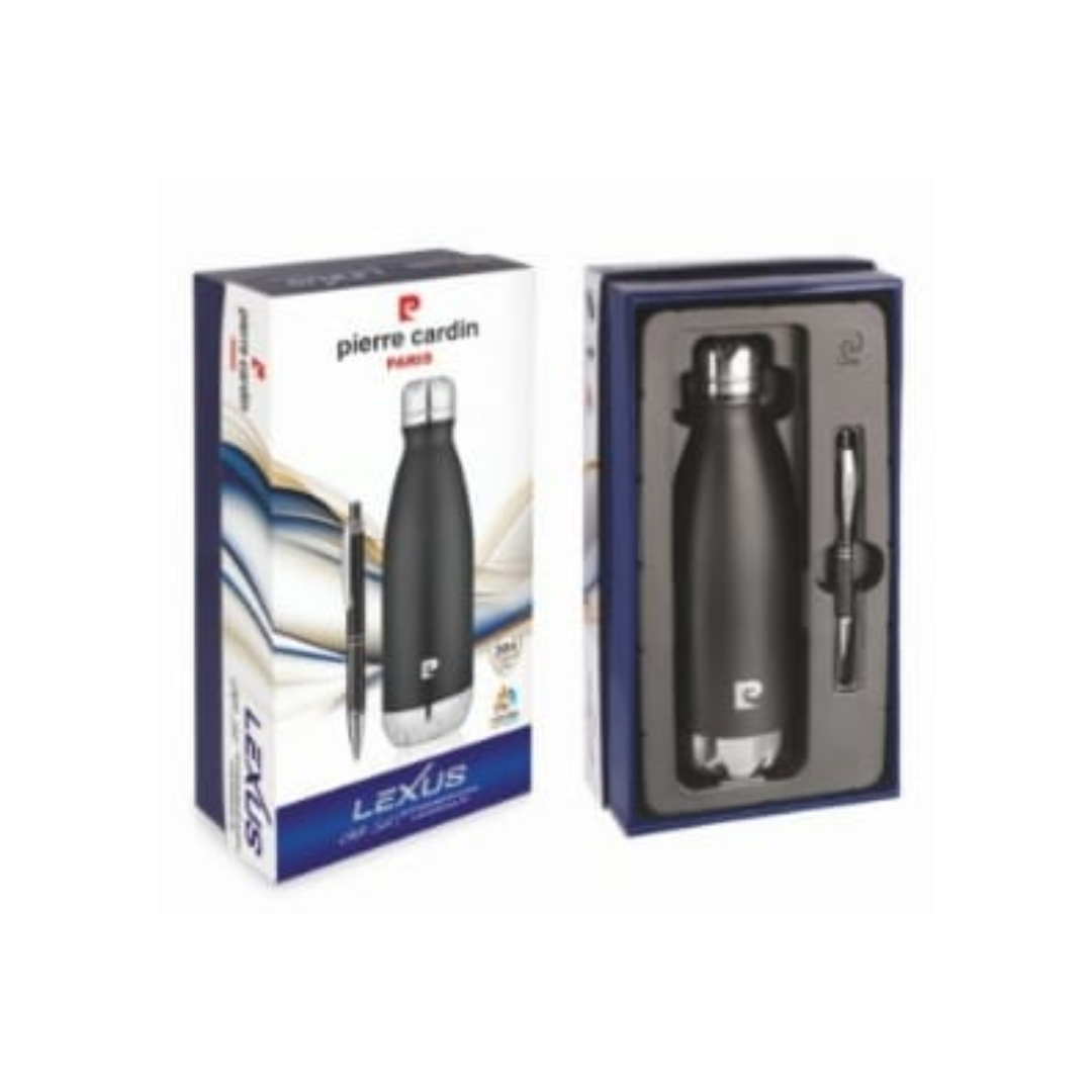 Pierre Cardin Lexus Pen and Water Bottle Gift Set - Black