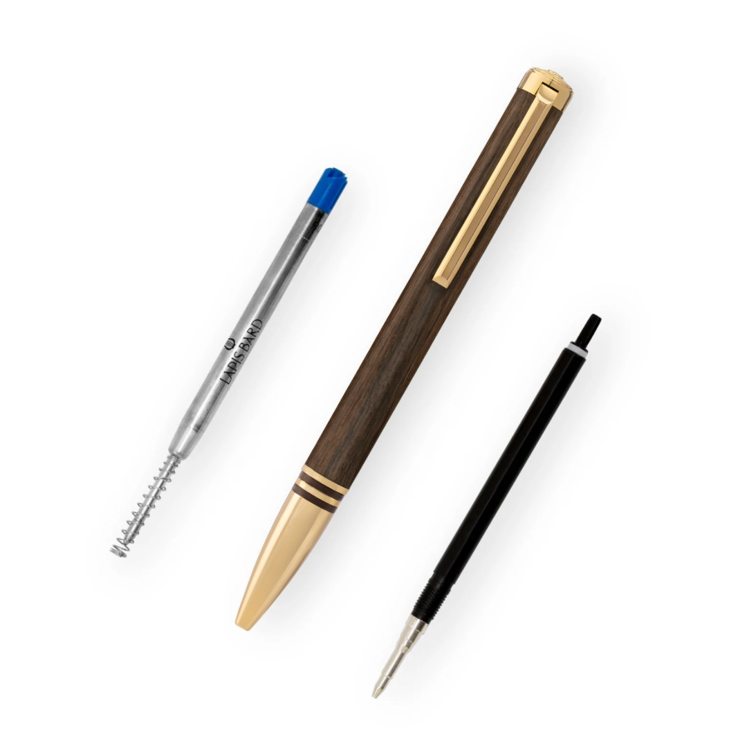 Lapis Bard Contemporary Torque Hickory Ball Pen (Also Convertible to Pencil)