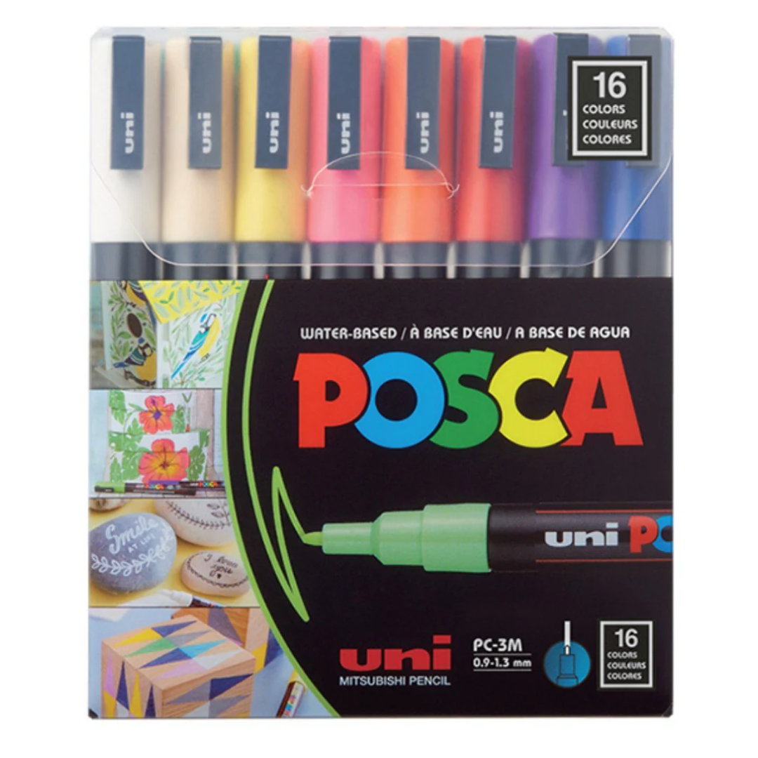Uni Ball Posca Markers 3m Pack of 16