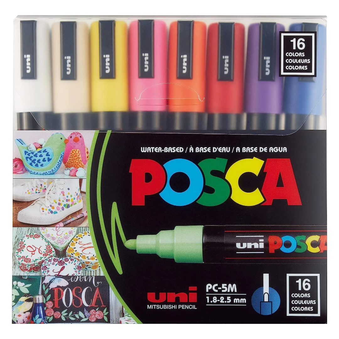 Uni Ball Posca Markers 5m Pack of 16