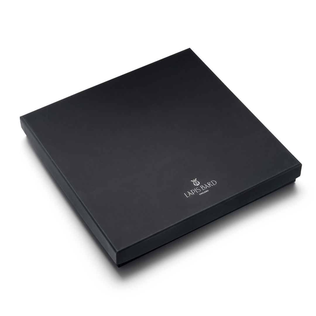 Lapis Bard Contemporary Black Ball Pen and Mayfair Leather Notebook