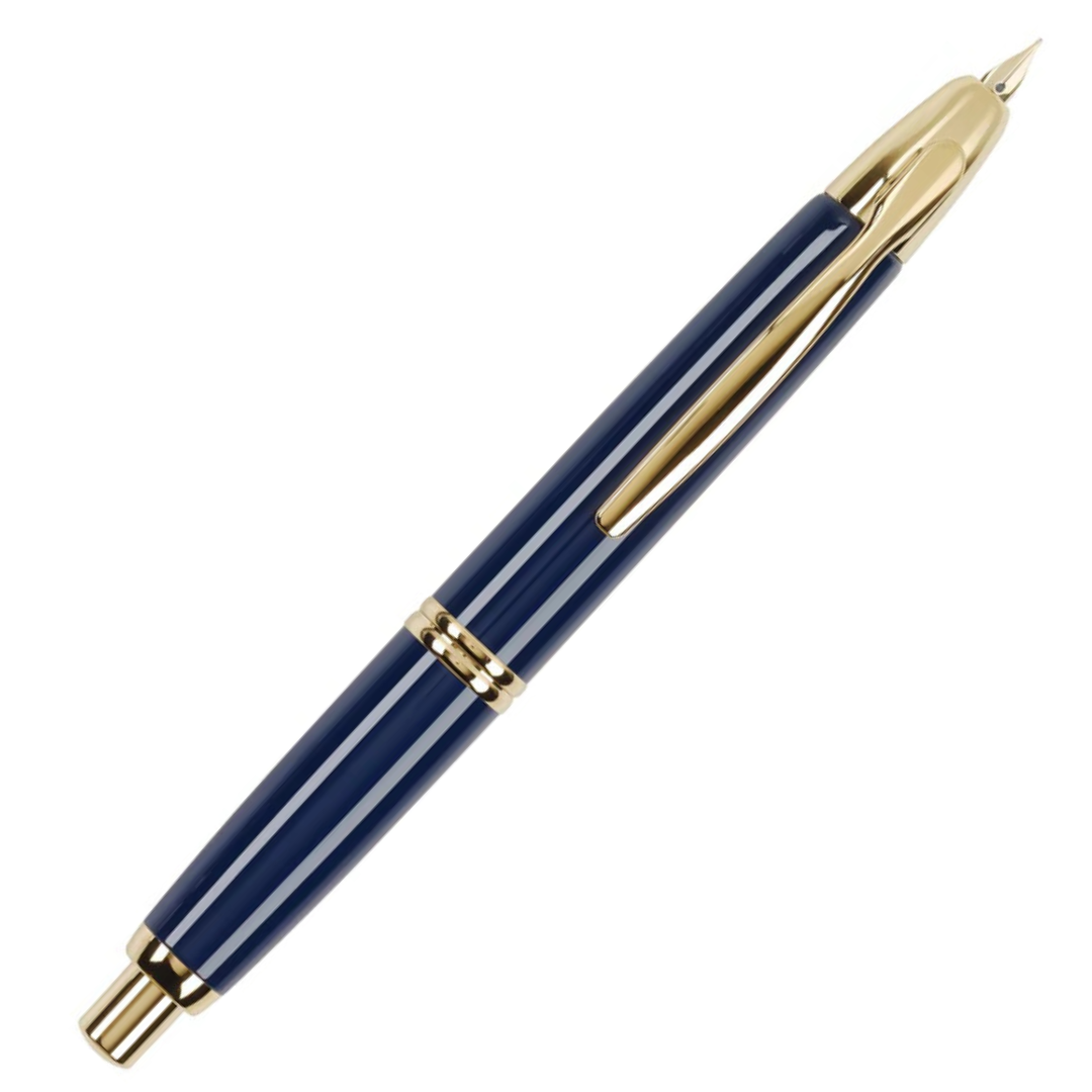 Pilot Capless Blue Gold Trim Fountain Pen (Vanishing Point)