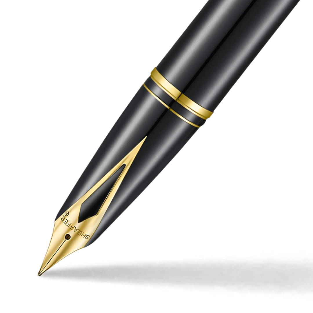Sheaffer Legacy Inlaid Nib Fountain Pen - Glossy Black & Chrome Gold