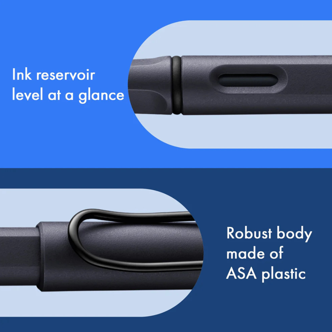 Lamy Safari Steel Black Fountain Pen