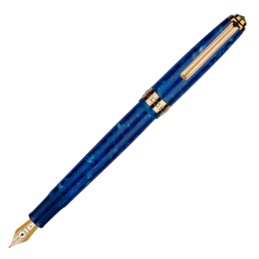 Click Falcon Premium Acrylic Fountain Pen Blue Batic