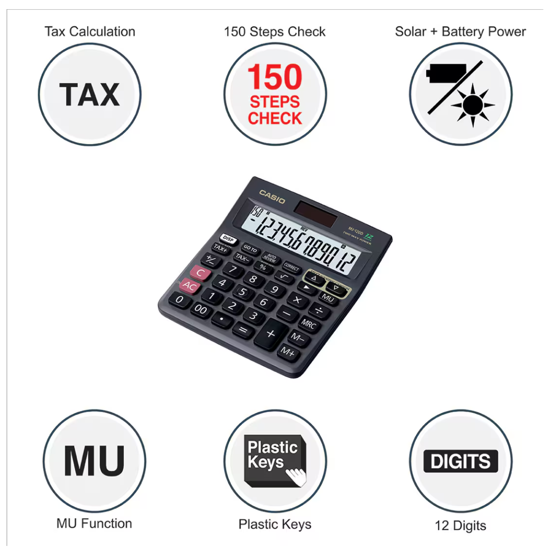 Casio Calculator MJ-120D (12 digits)
